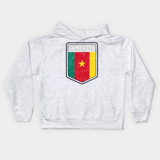 Cameroon // Vintage Look Flag Design Kids Hoodie by DankFutura